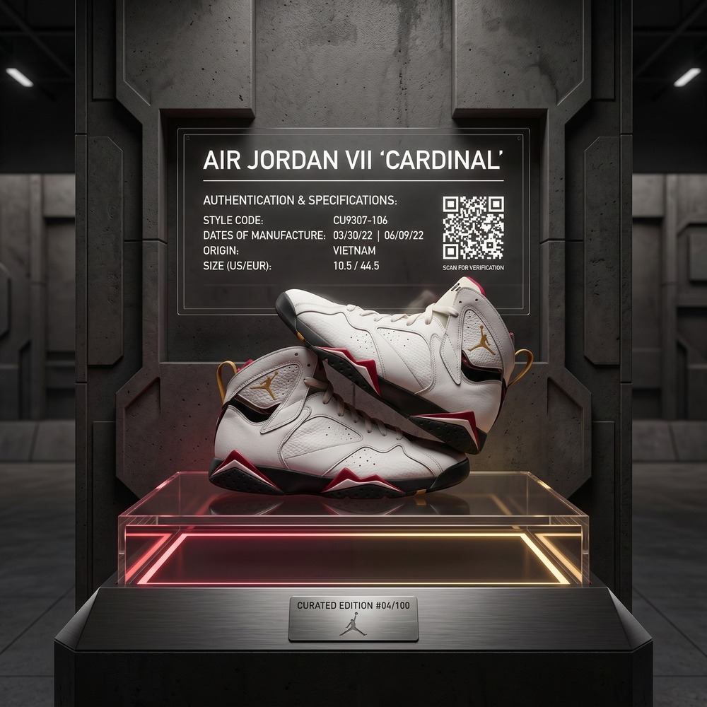 Jordan 7 Retro Cardinal White Red Gold CU9307-106 Size 10.5 12W
